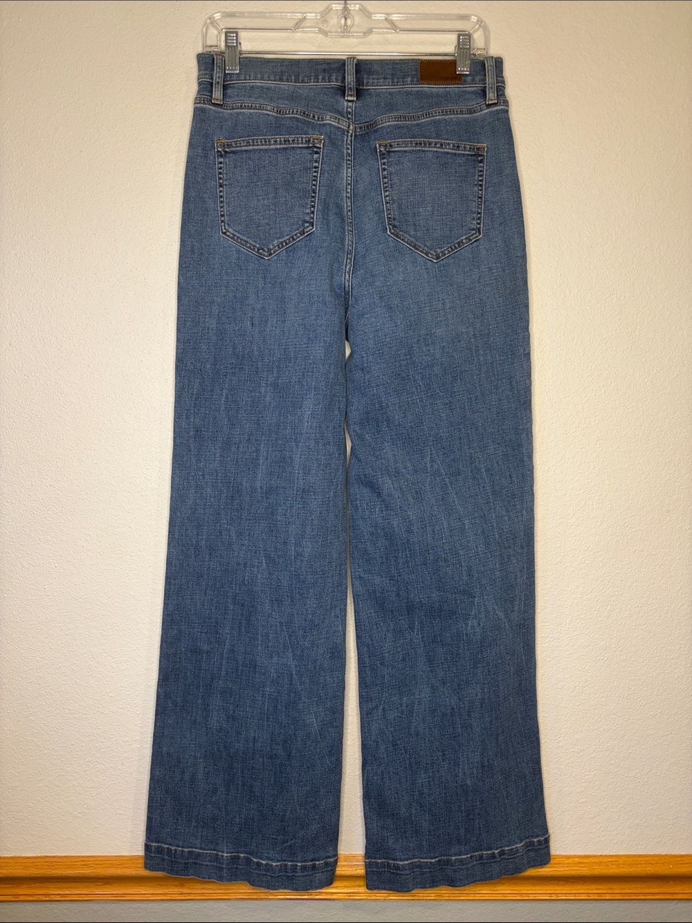 Lands’ End wide leg stretch denim jeans 10 - Picture 3 of 11